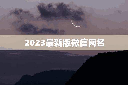 2023最新版微信网名